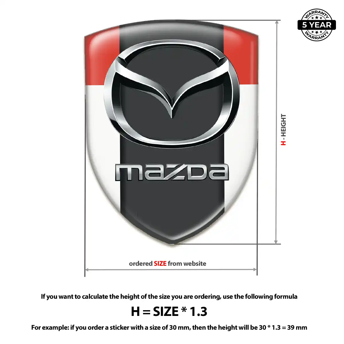 Mazda Car Badge Sticker Sleek Style