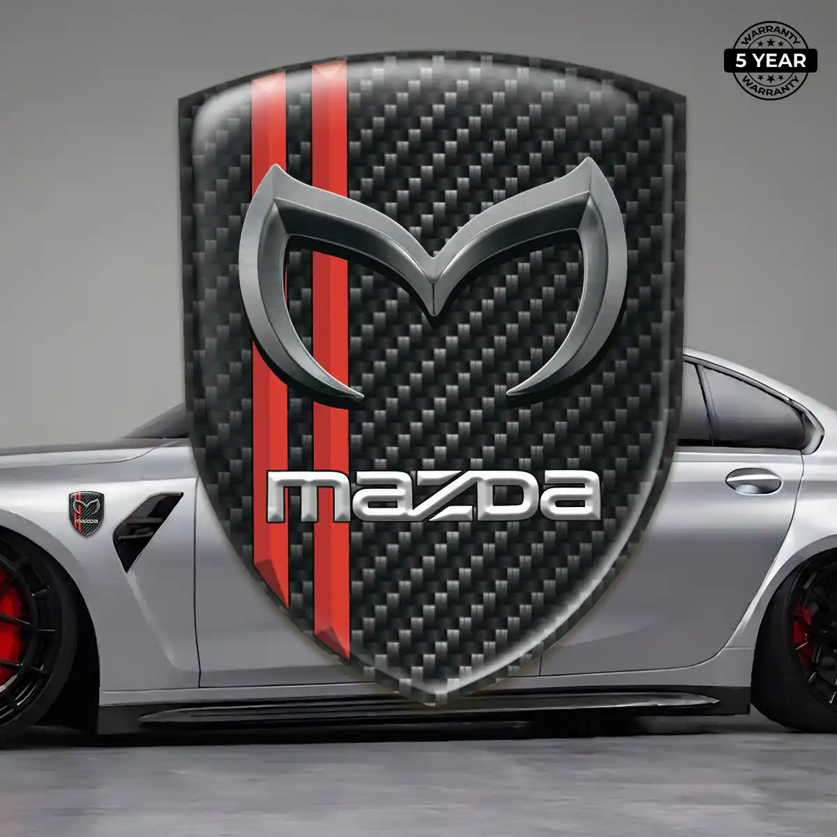 Mazda Domed Car Sticker Refined Design