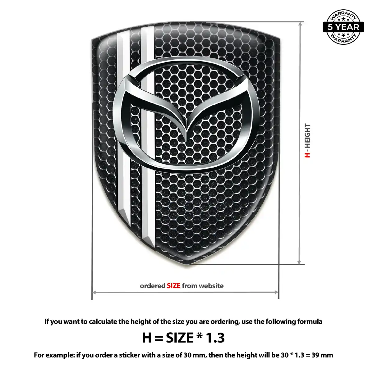 Mazda Domed Car Sticker Sleek Style
