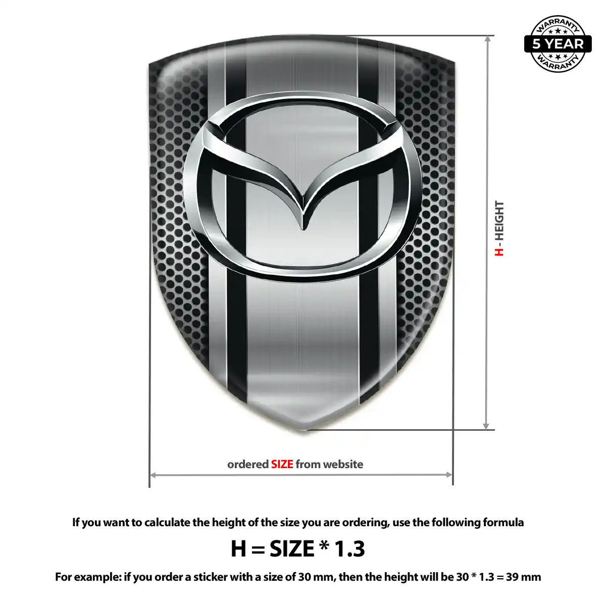 Mazda Domed Decal Sleek Style