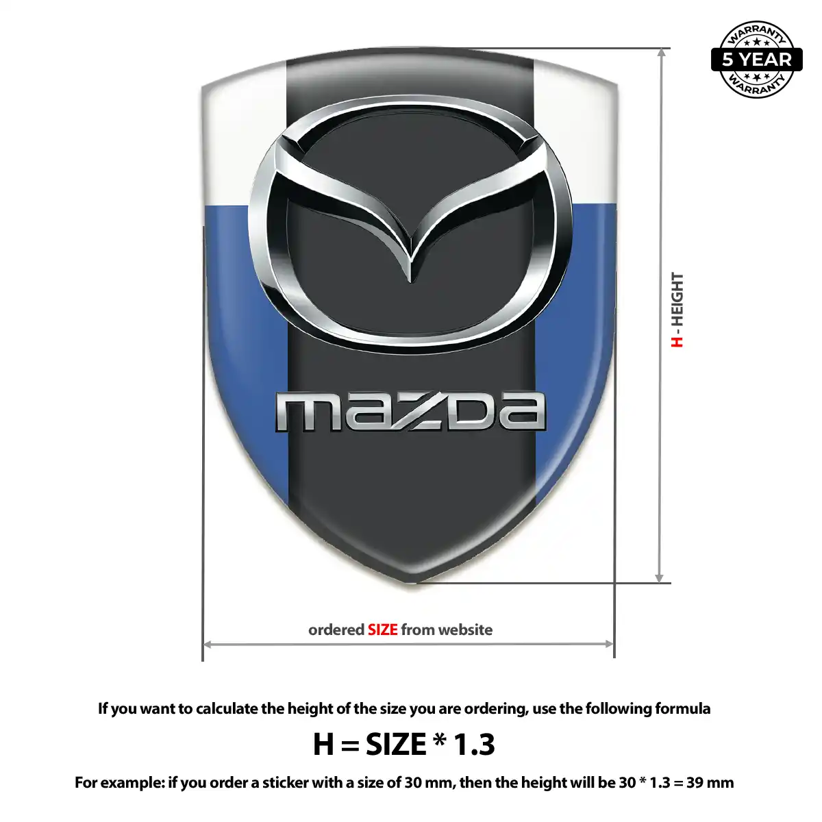 Mazda Domed Logo Decal Refined Design