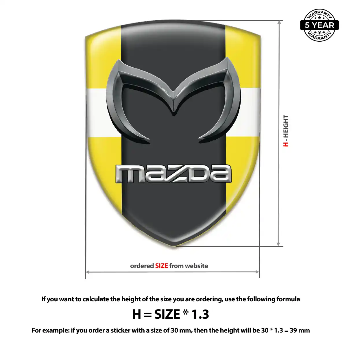 Mazda Domed Logo Sticker Refined Design