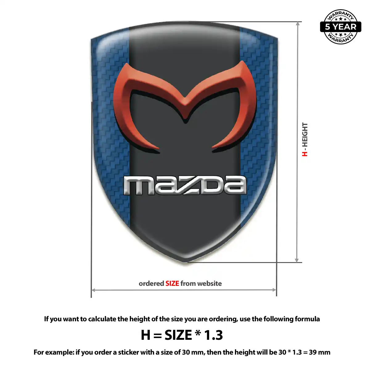 Mazda Domed Logo Sticker Sleek Style