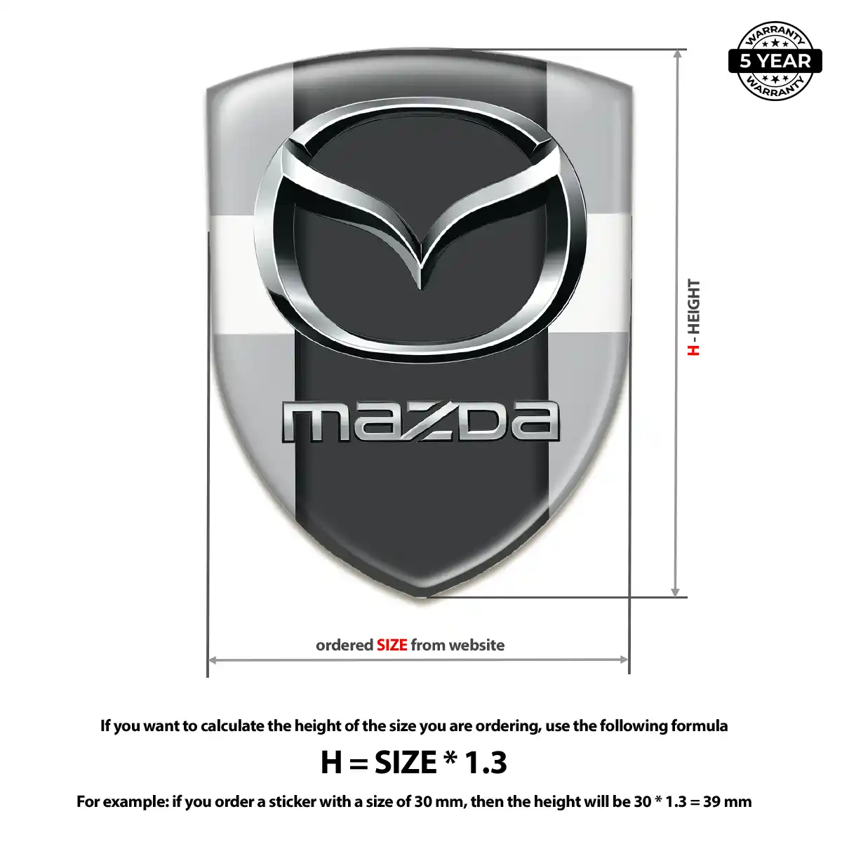 Mazda Emblem Domed Badge Refined Design