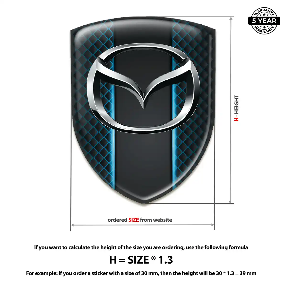 Mazda Emblem Domed Badge Sleek Style