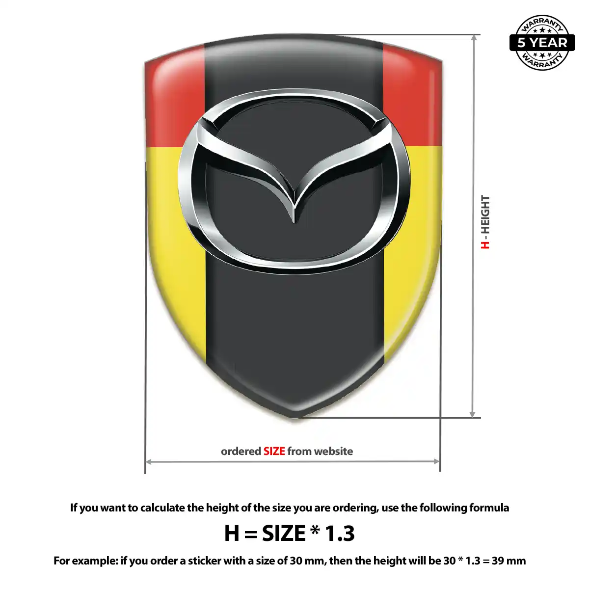 Mazda Epoxy Domed Sticker Refined Design