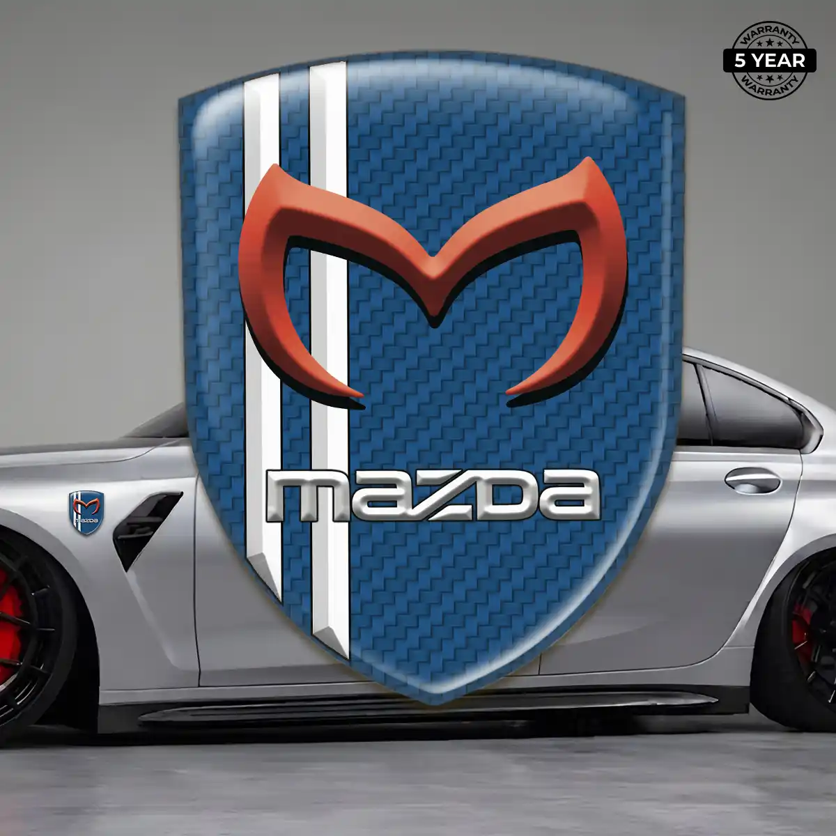 Mazda Epoxy Domed Sticker Sleek Style