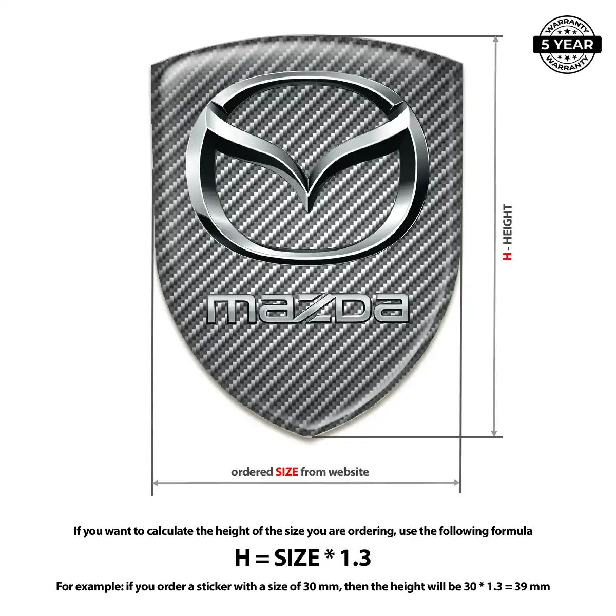 Mazda Gel Emblem Sticker Refined Design