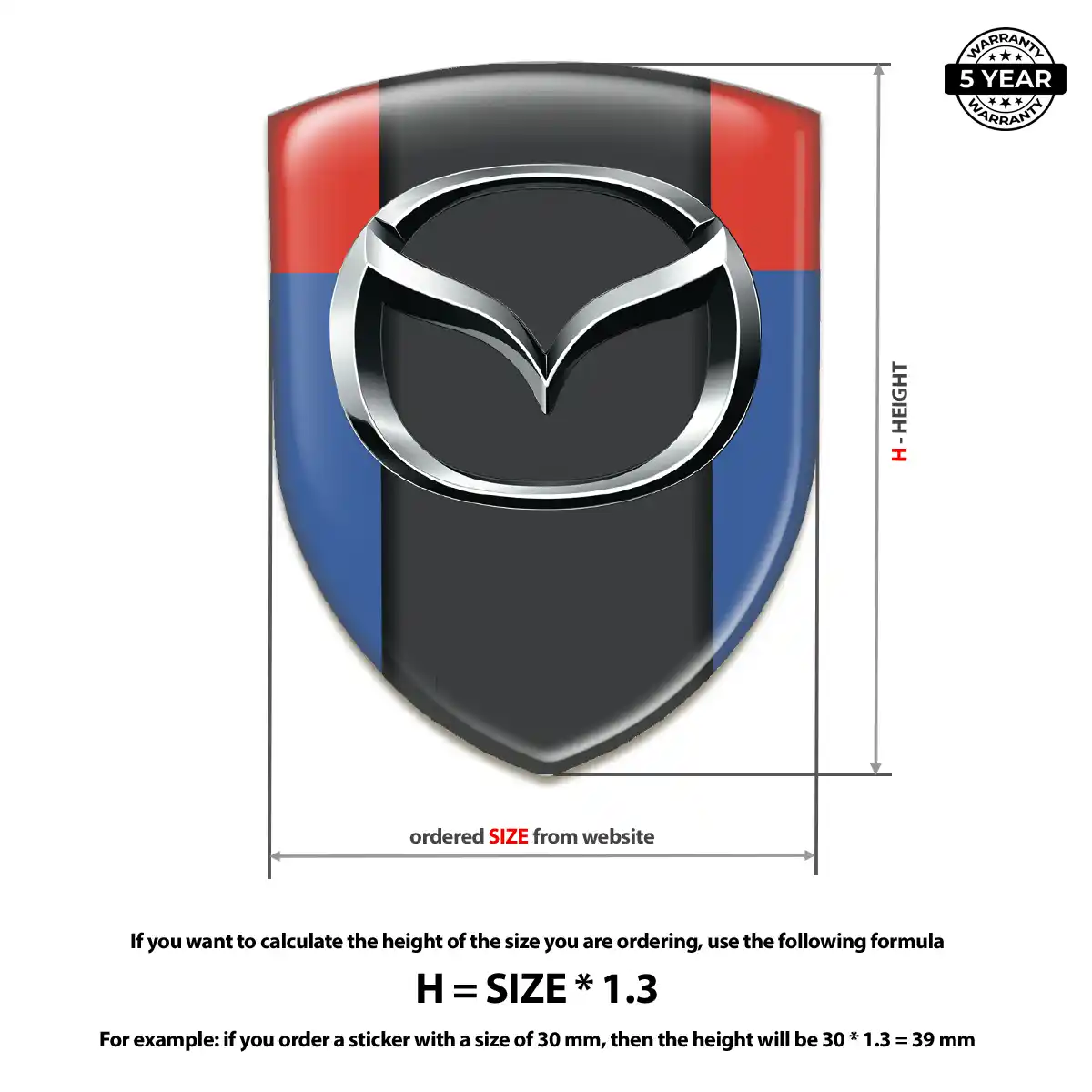 Mazda Polyurethane Domed Sticker Refined Design