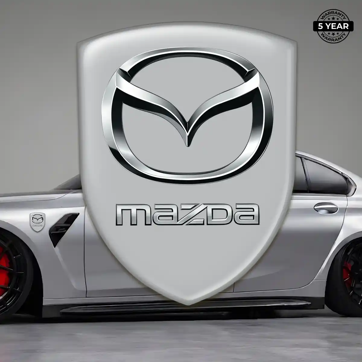 Mazda Polyurethane Domed Sticker Sleek Style