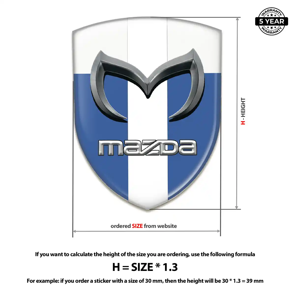 Mazda Resin Badge Sticker Refined Design