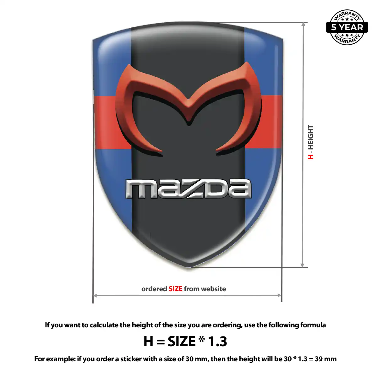 Mazda Resin Badge Sticker Sleek Style