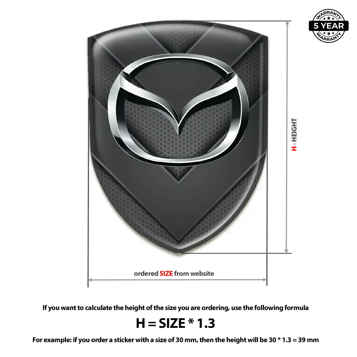 Mazda Resin Domed Sticker Refined Design