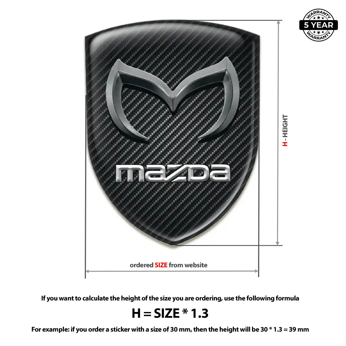 Mazda Resin Emblem Sticker Refined Design