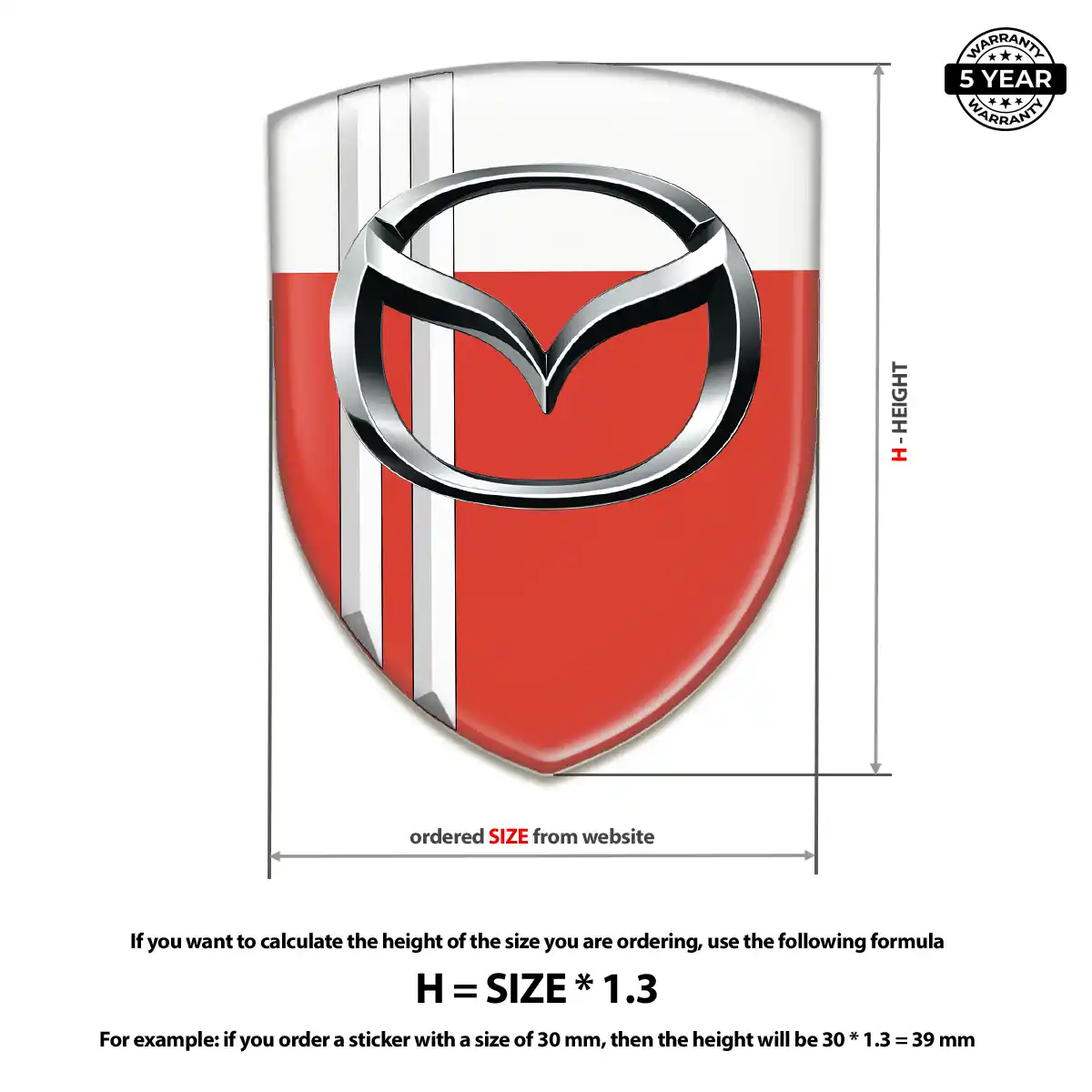 Mazda Self Adhesive Emblem Sticker Refined Design