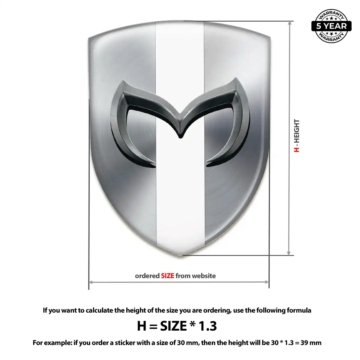 Mazda Self Adhesive Emblem Sticker Sleek Style