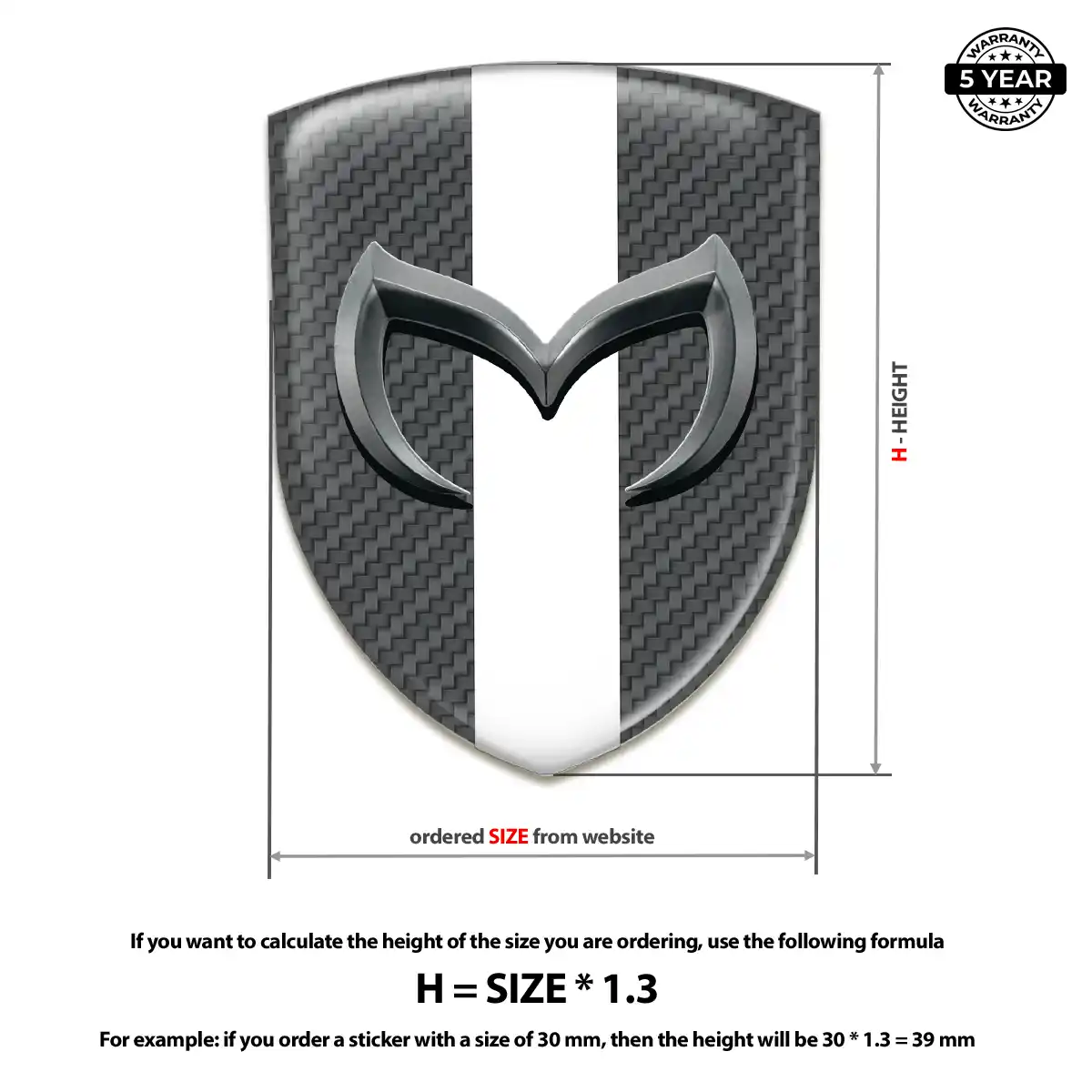 Mazda Silicone Sticker Refined Design