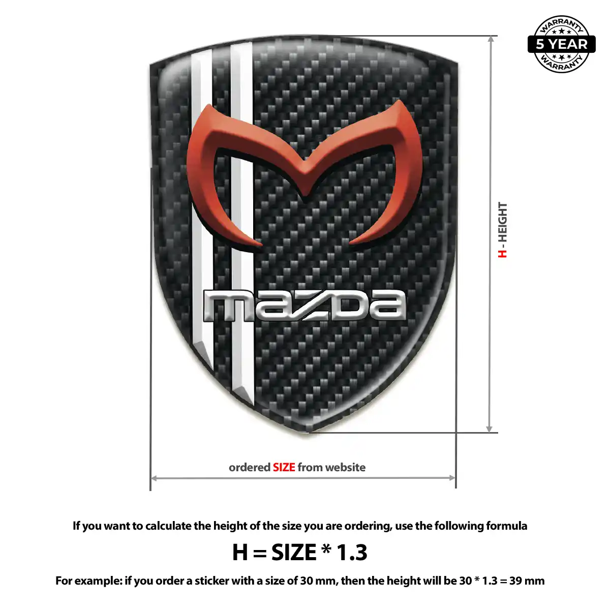 Mazda Silicone Sticker Sleek Style