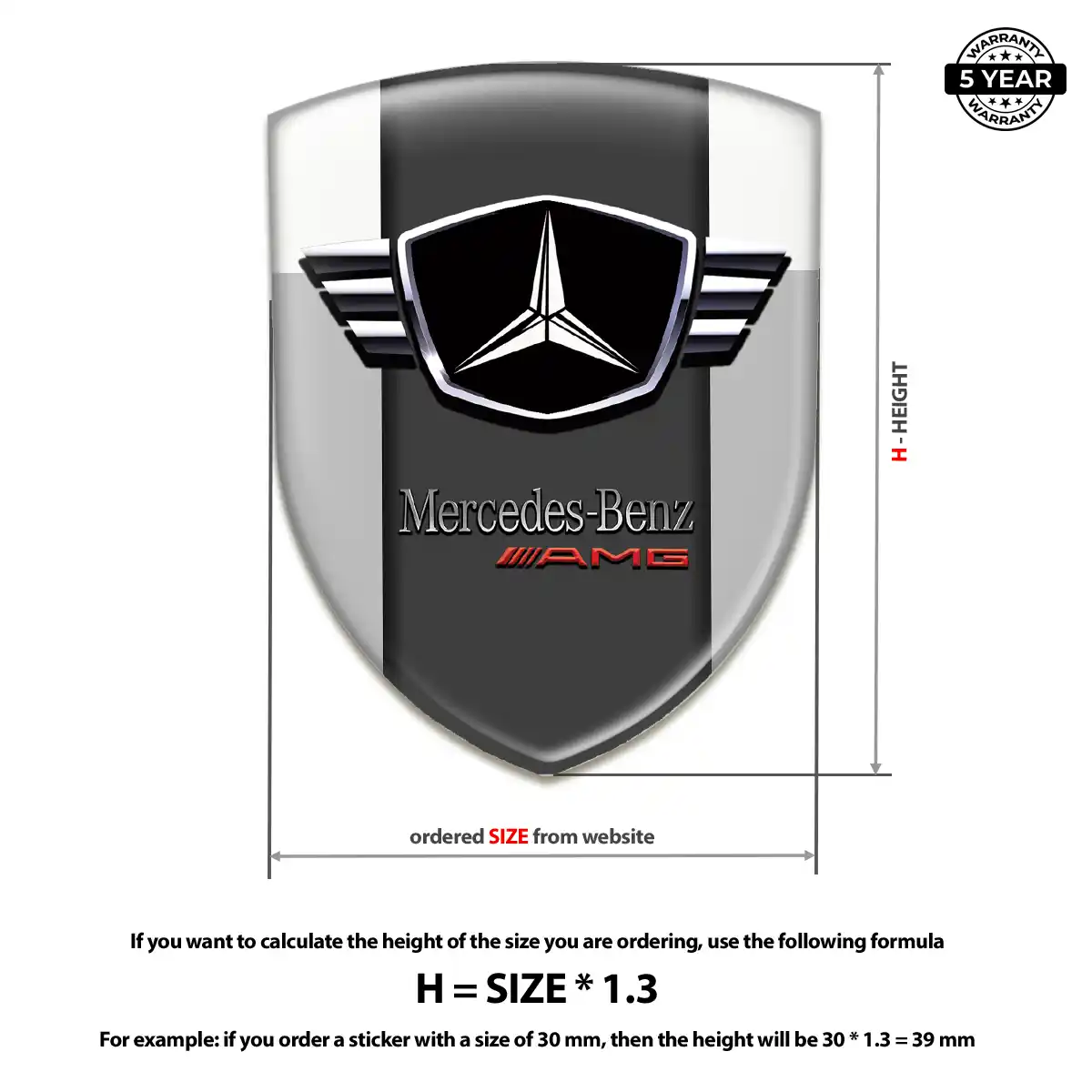 Mercedes 3D Badge Sticker Refined Design