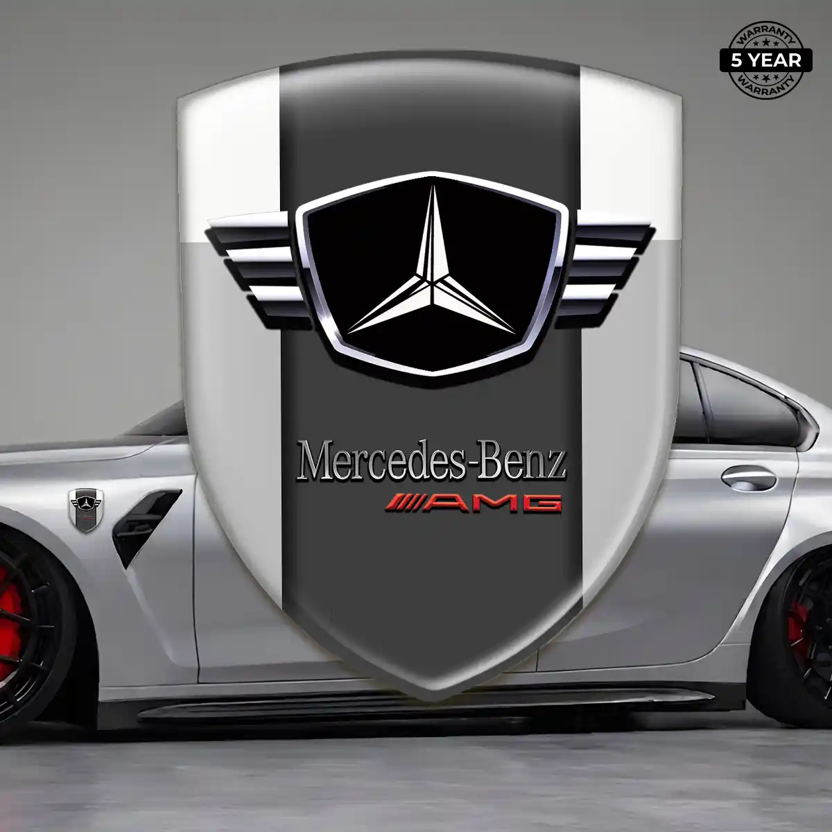 Mercedes 3D Badge Sticker Refined Design