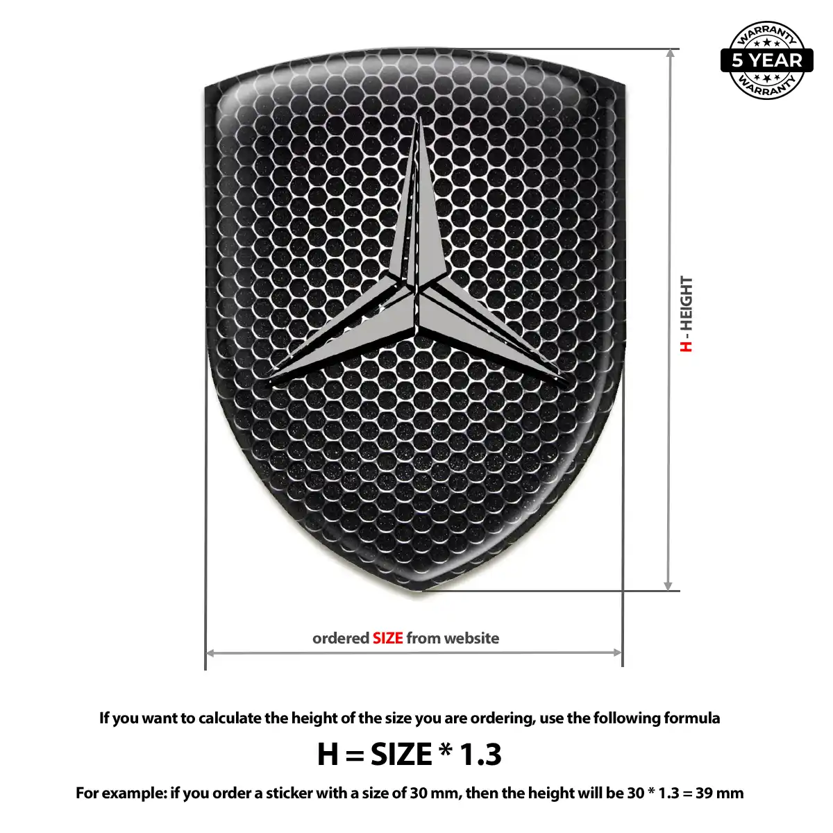 Mercedes 3D Badge Sticker Sleek Style