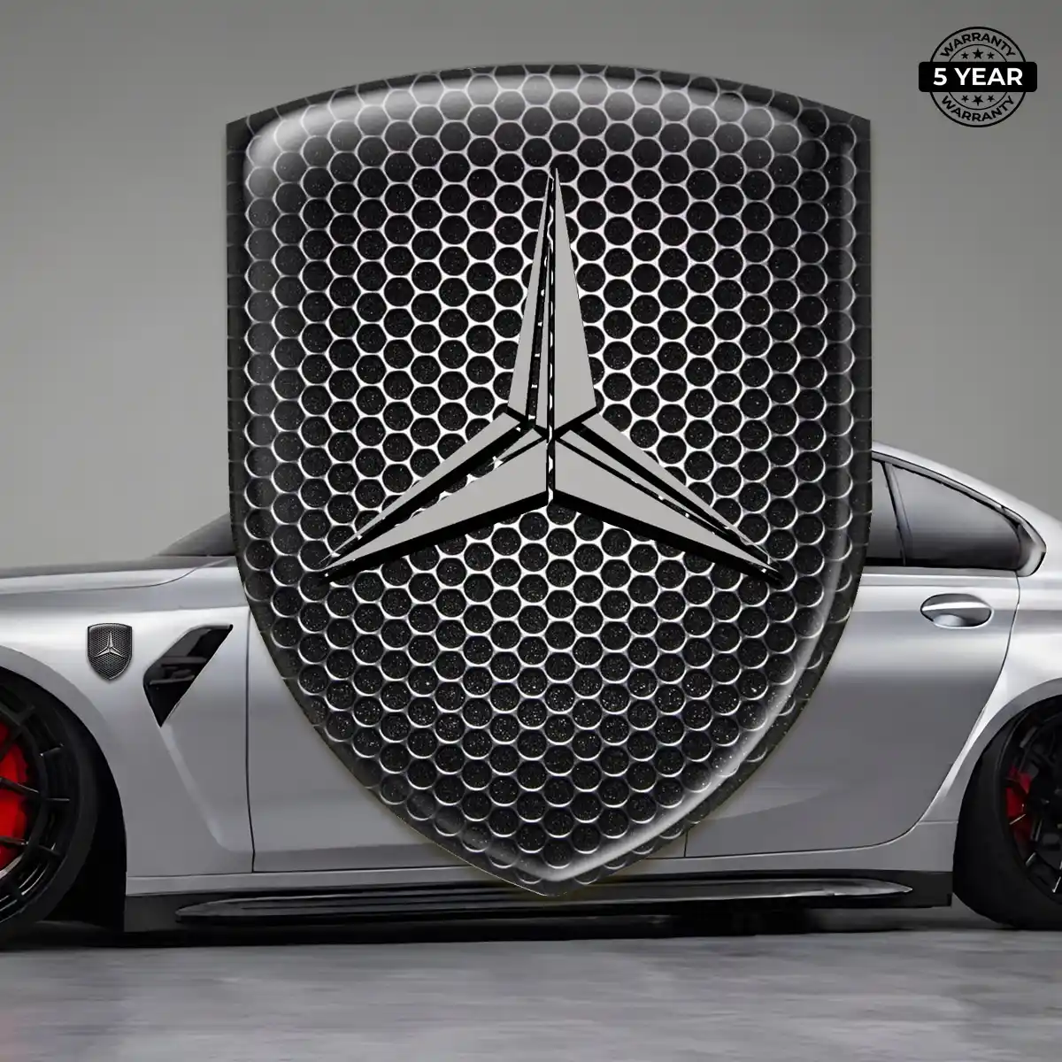 Mercedes 3D Badge Sticker Sleek Style