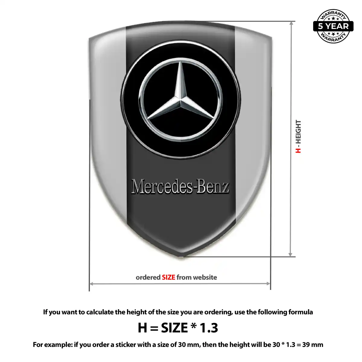 Mercedes 3D Badge Sticker Superior Craft
