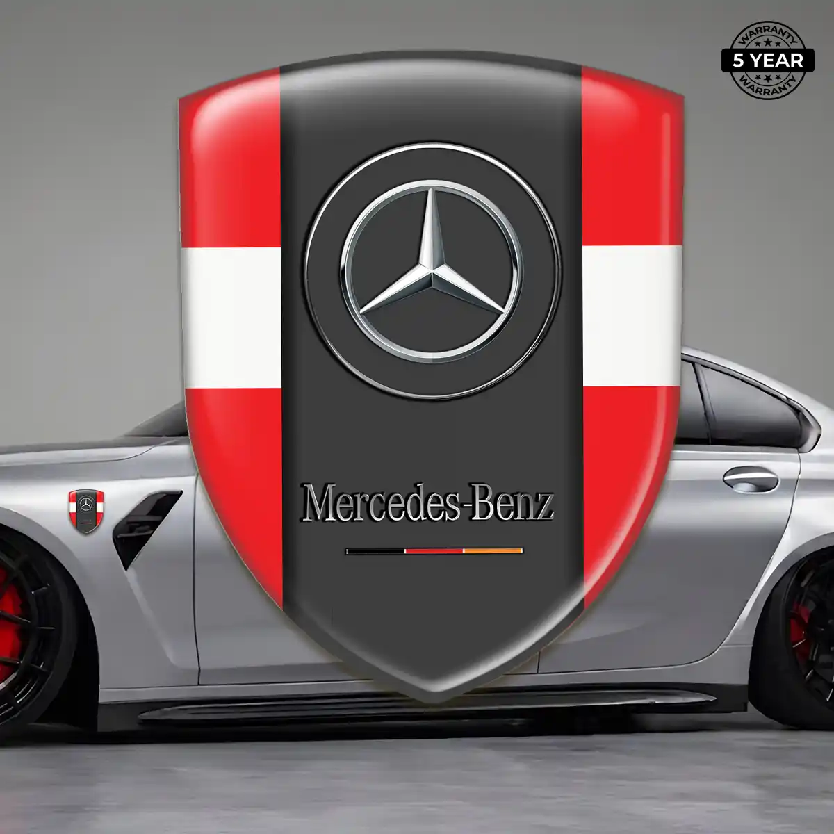 Mercedes 3D Domed Sticker Elite Finish
