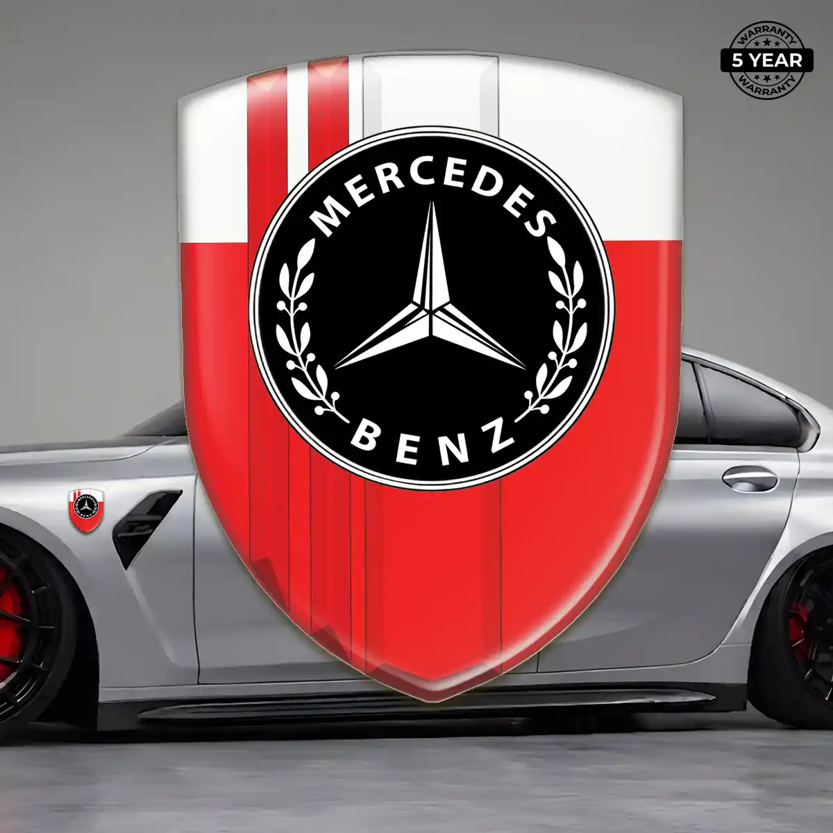 Mercedes 3D Domed Sticker Refined Design