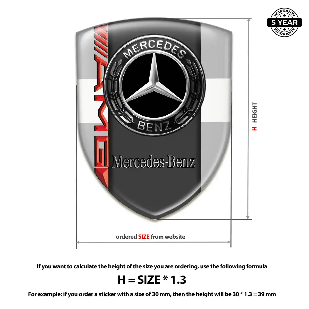 Mercedes 3D Emblem Sticker Prestige Line