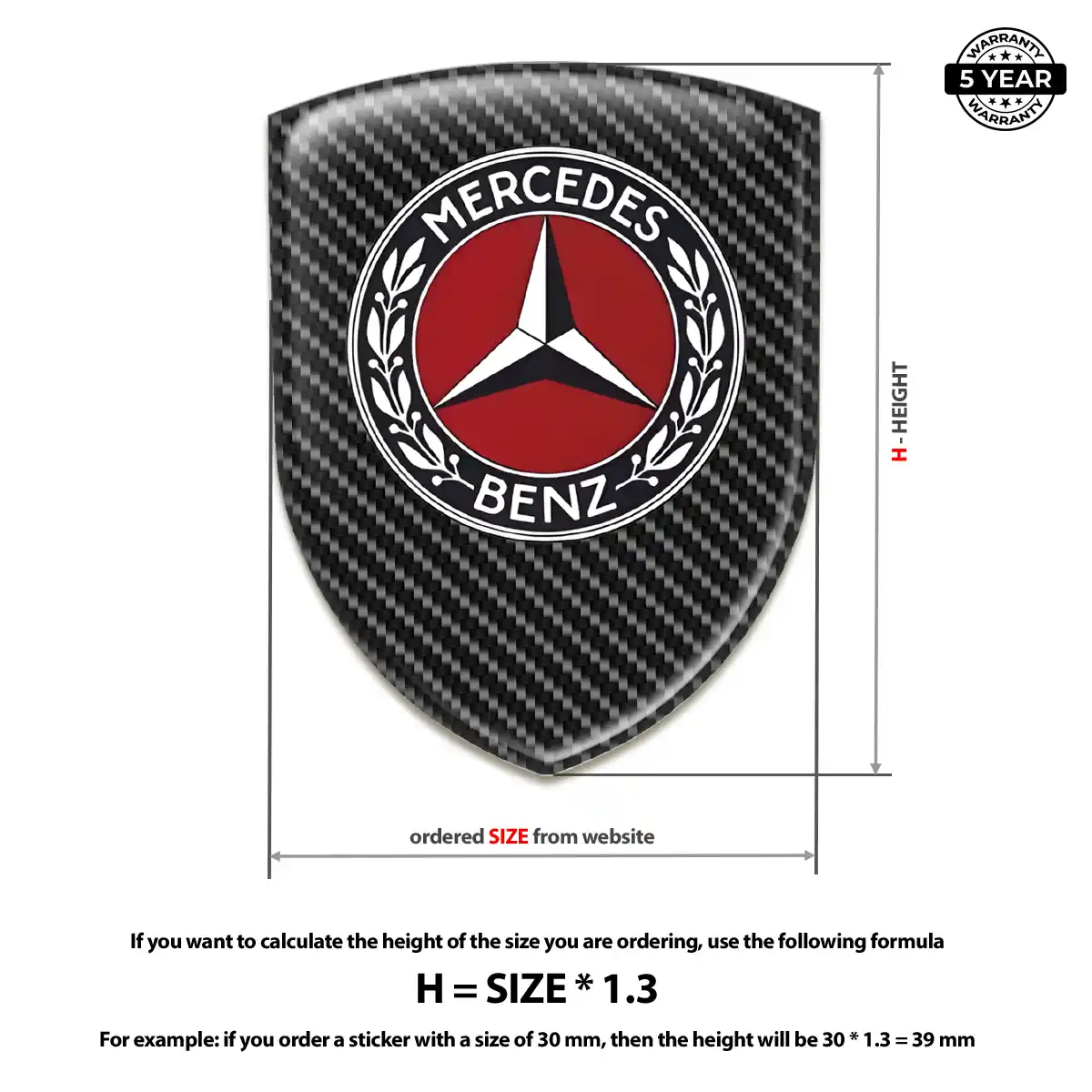 Mercedes 3D Emblem Sticker Refined Design