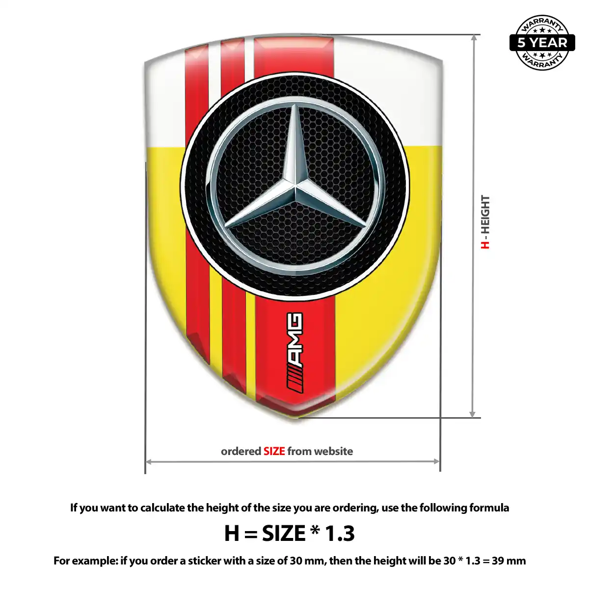 Mercedes 3D Emblem Sticker Superior Craft