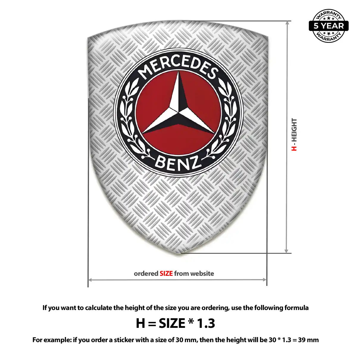 Mercedes 3D Gel Sticker Elite Finish