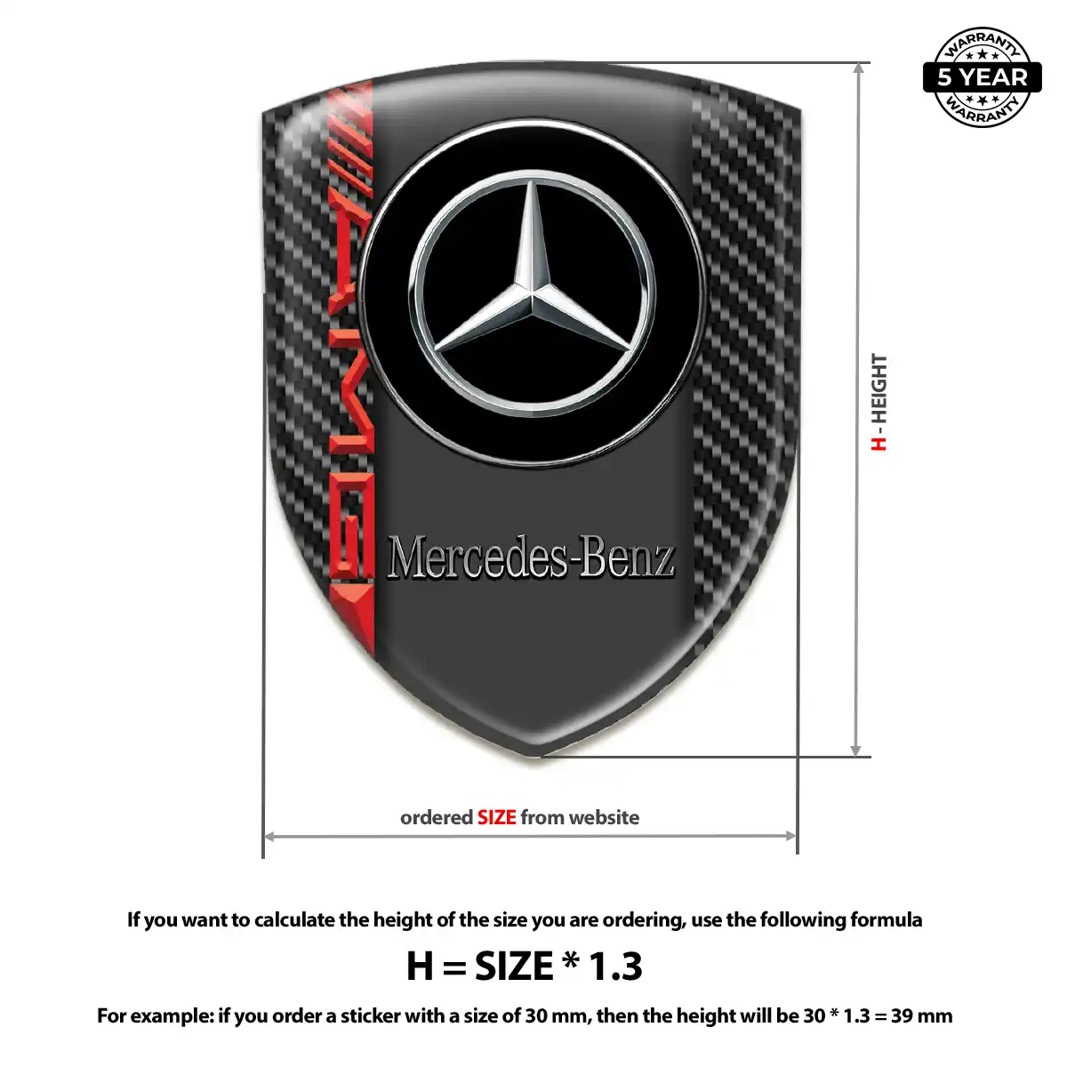 Mercedes 3D Gel Sticker Prestige Line
