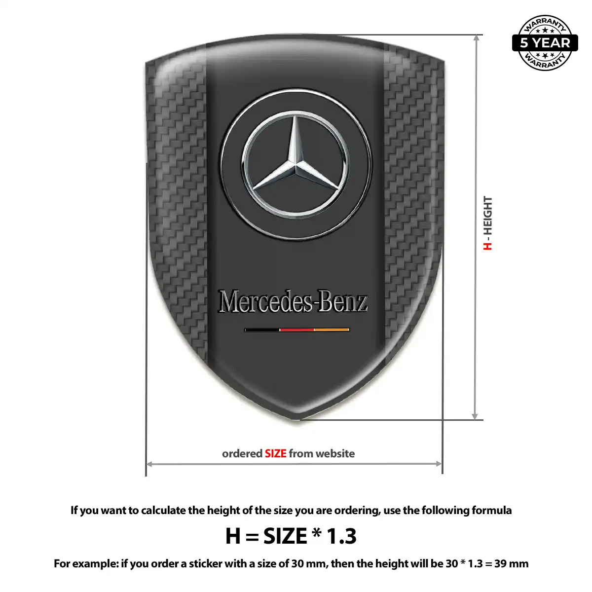 Mercedes 3D Gel Sticker Prime Quality