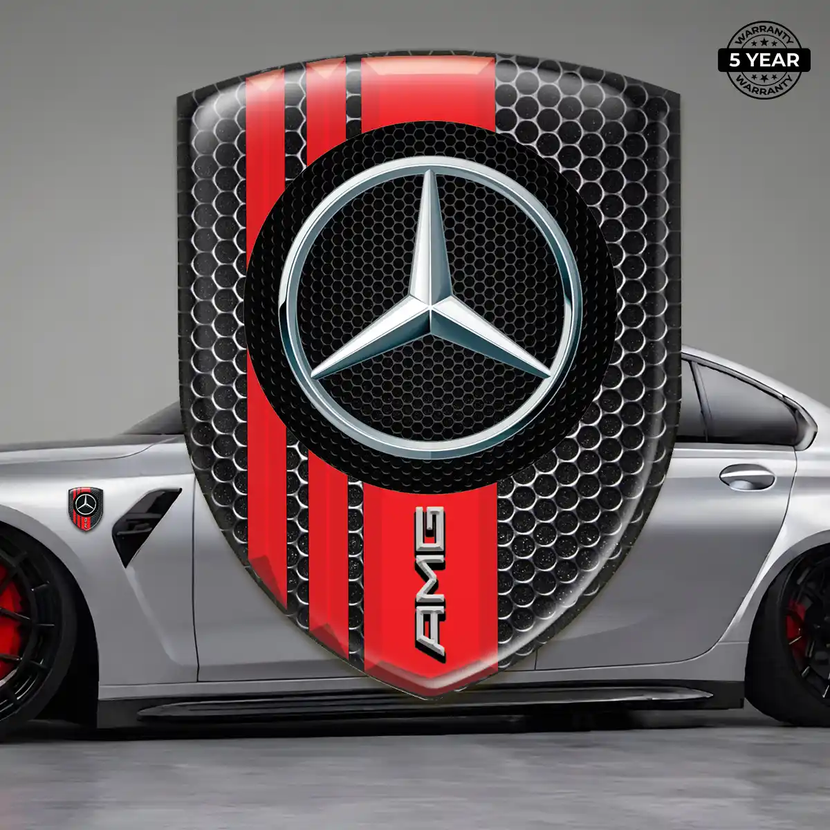 Mercedes 3D Gel Sticker Refined Design