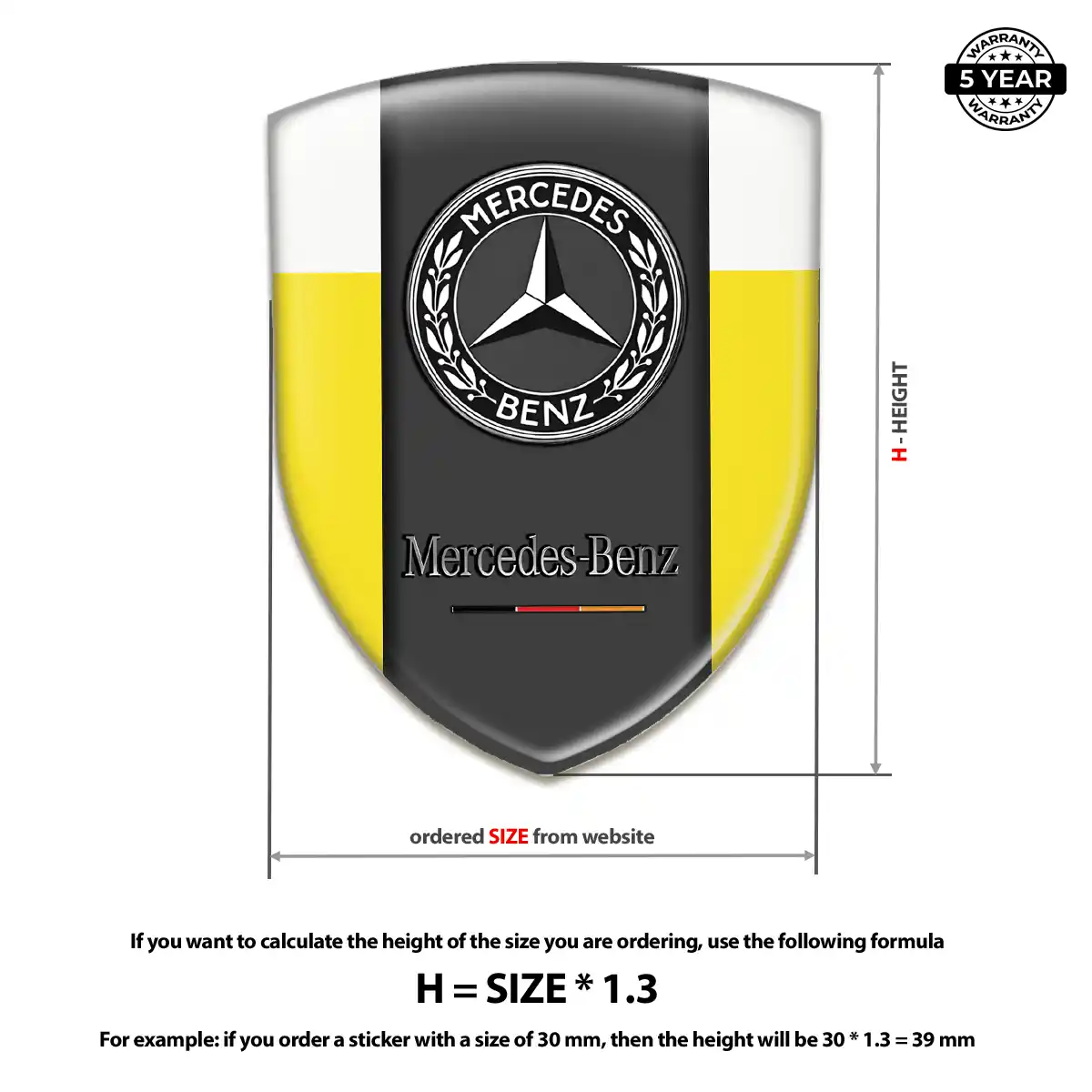 Mercedes 3D Gel Sticker Sleek Style