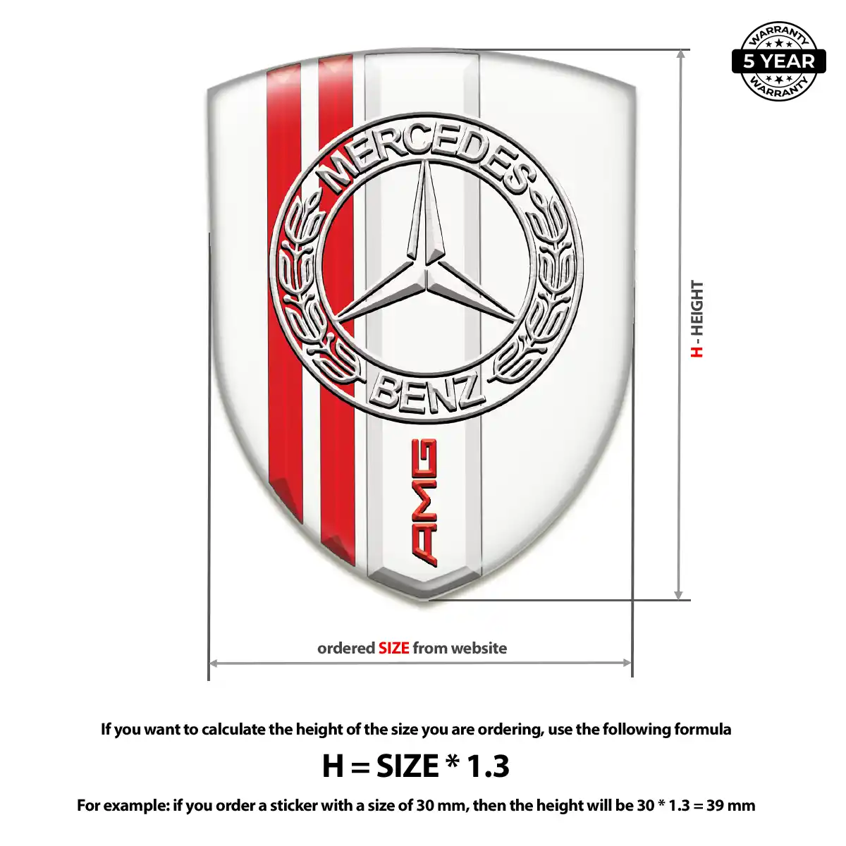 Mercedes 3D Gel Sticker Superior Craft