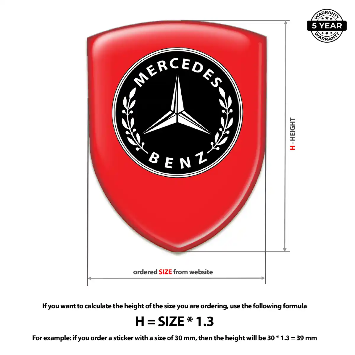 Mercedes 3D Logo Sticker Prime Quality
