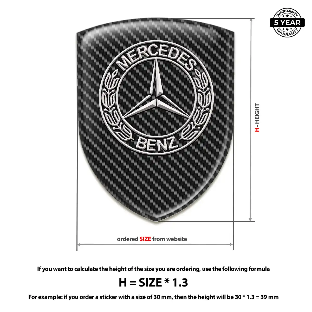 Mercedes 3D Logo Sticker Refined Design