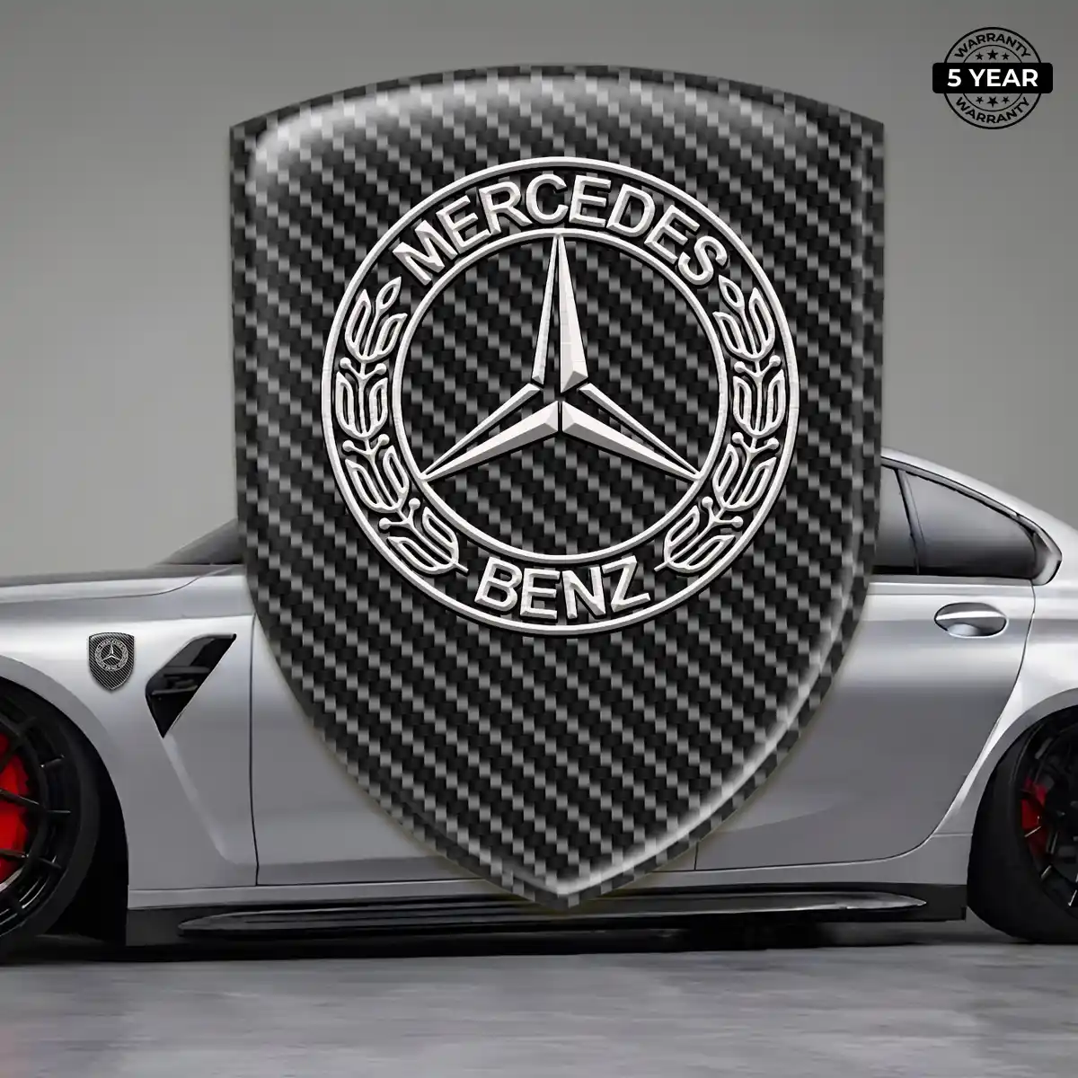 Mercedes 3D Logo Sticker Refined Design