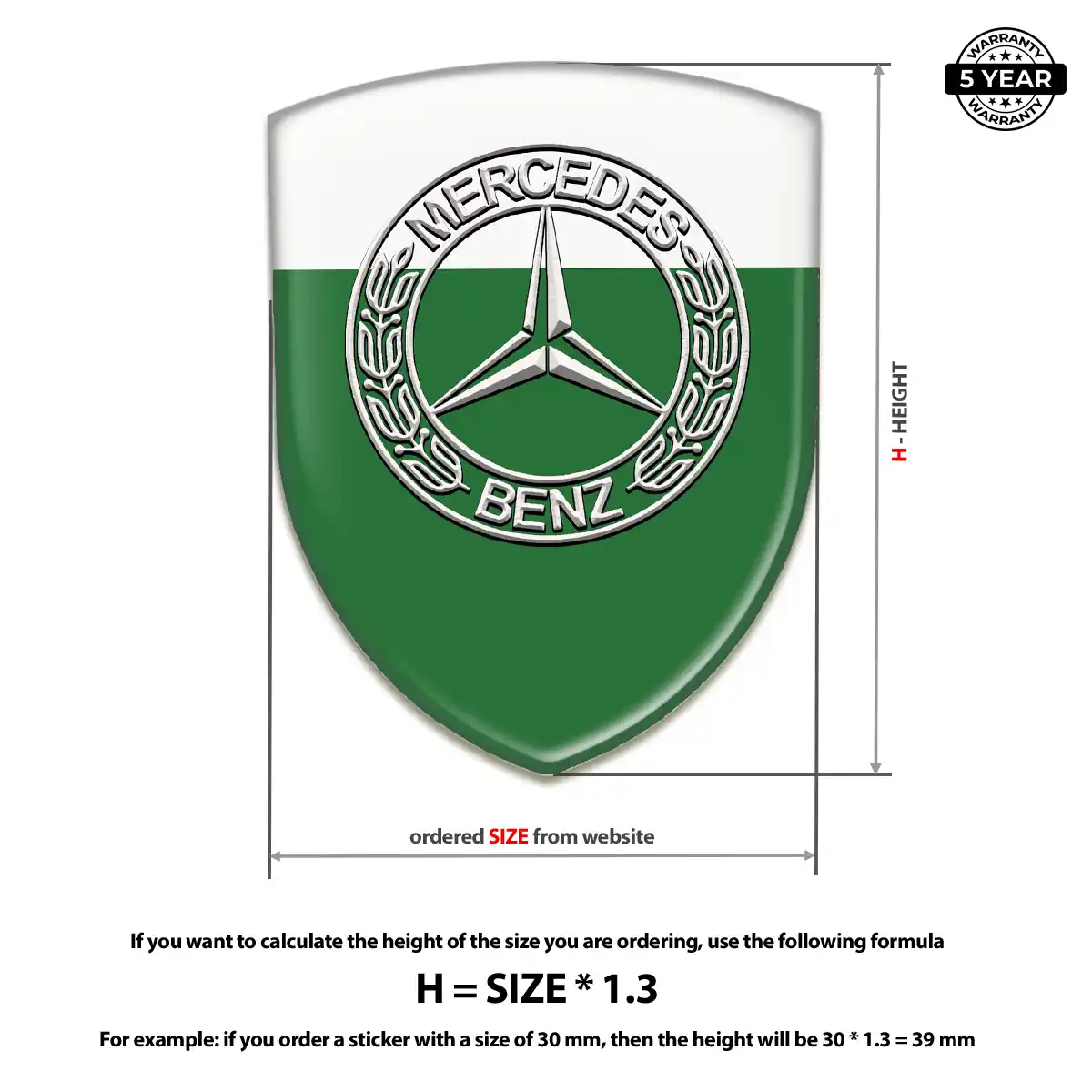 Mercedes 3D Logo Sticker Signature Grade