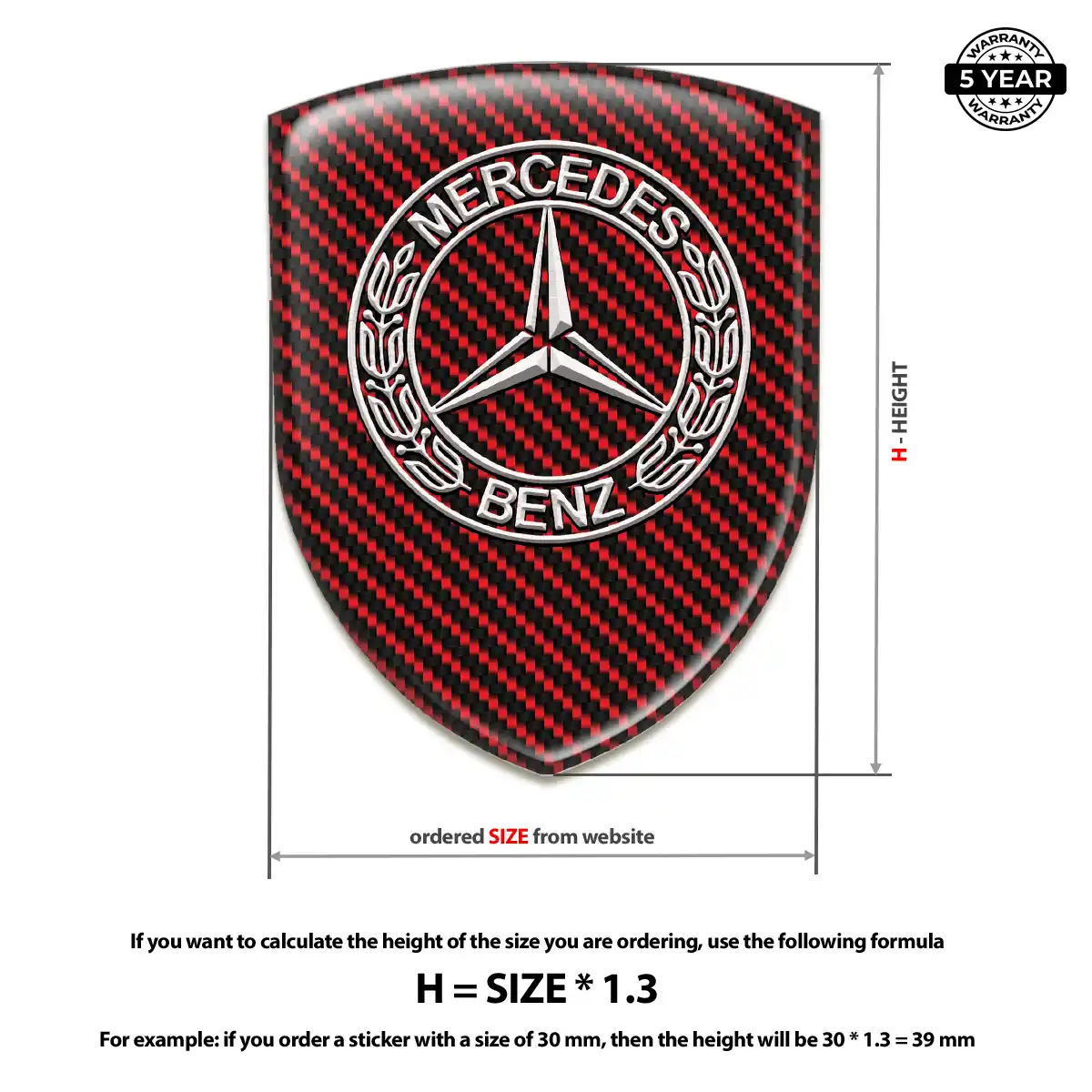 Mercedes 3D Logo Sticker Sleek Style