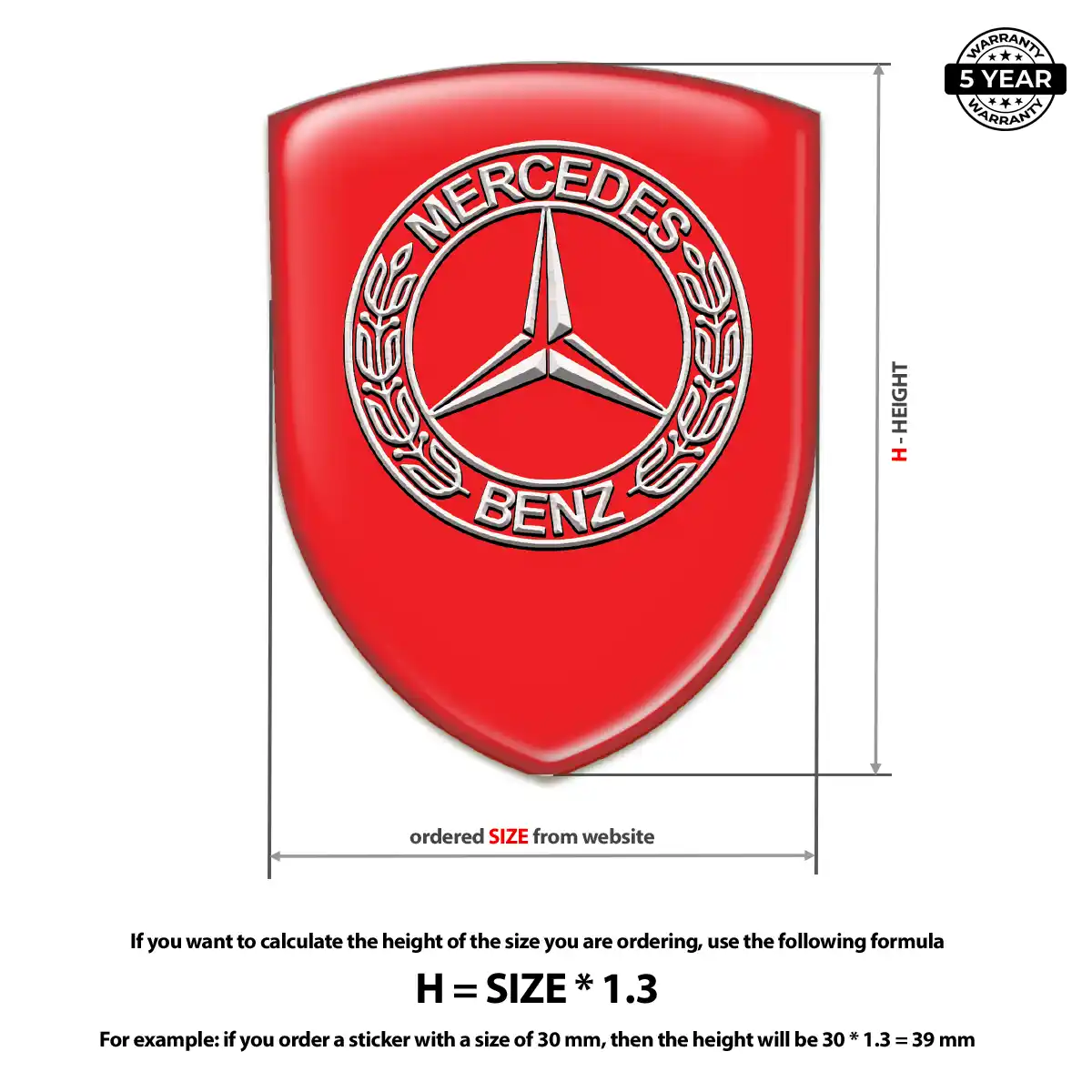 Mercedes 3D Logo Sticker Superior Craft