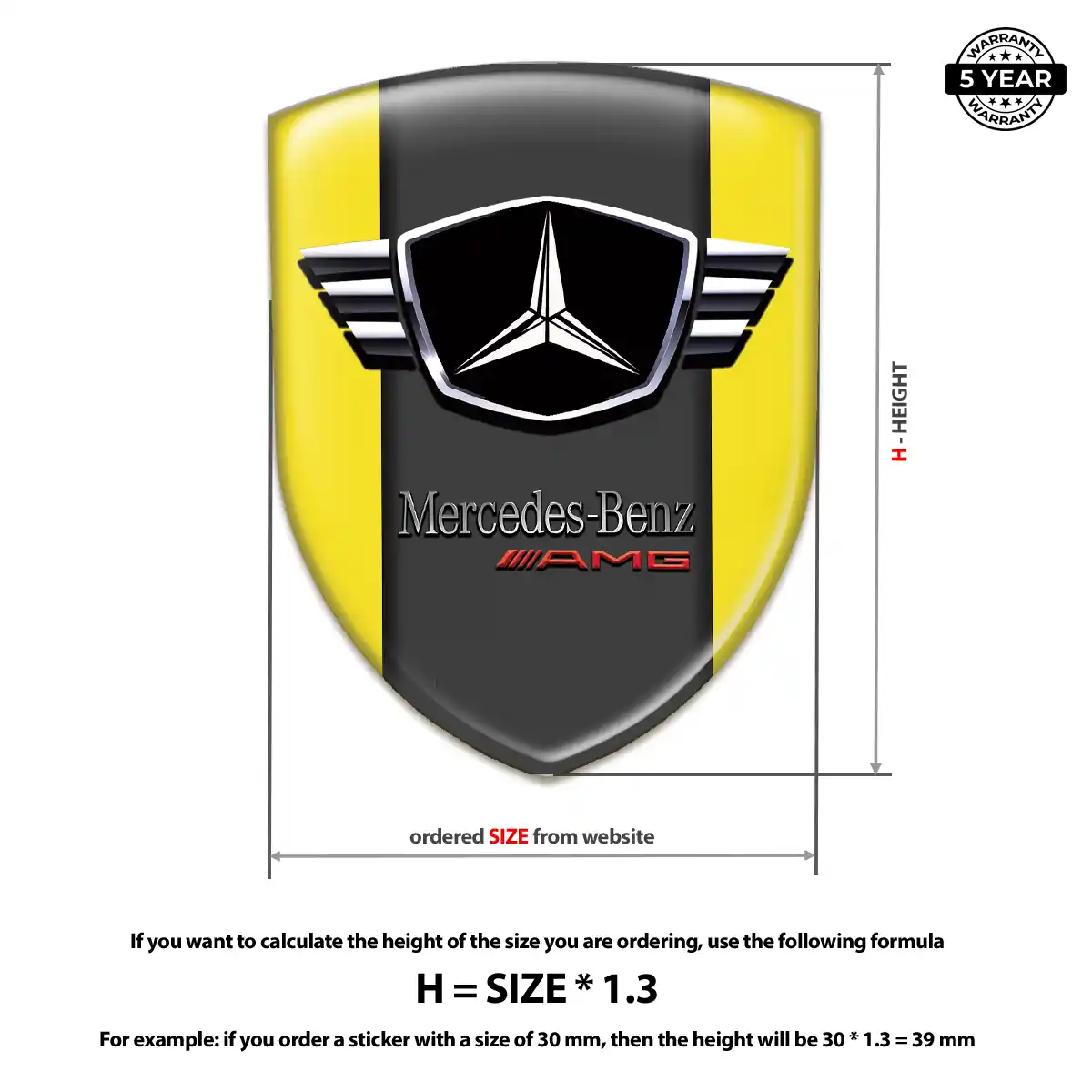 Mercedes 3D Resin Sticker Elite Finish