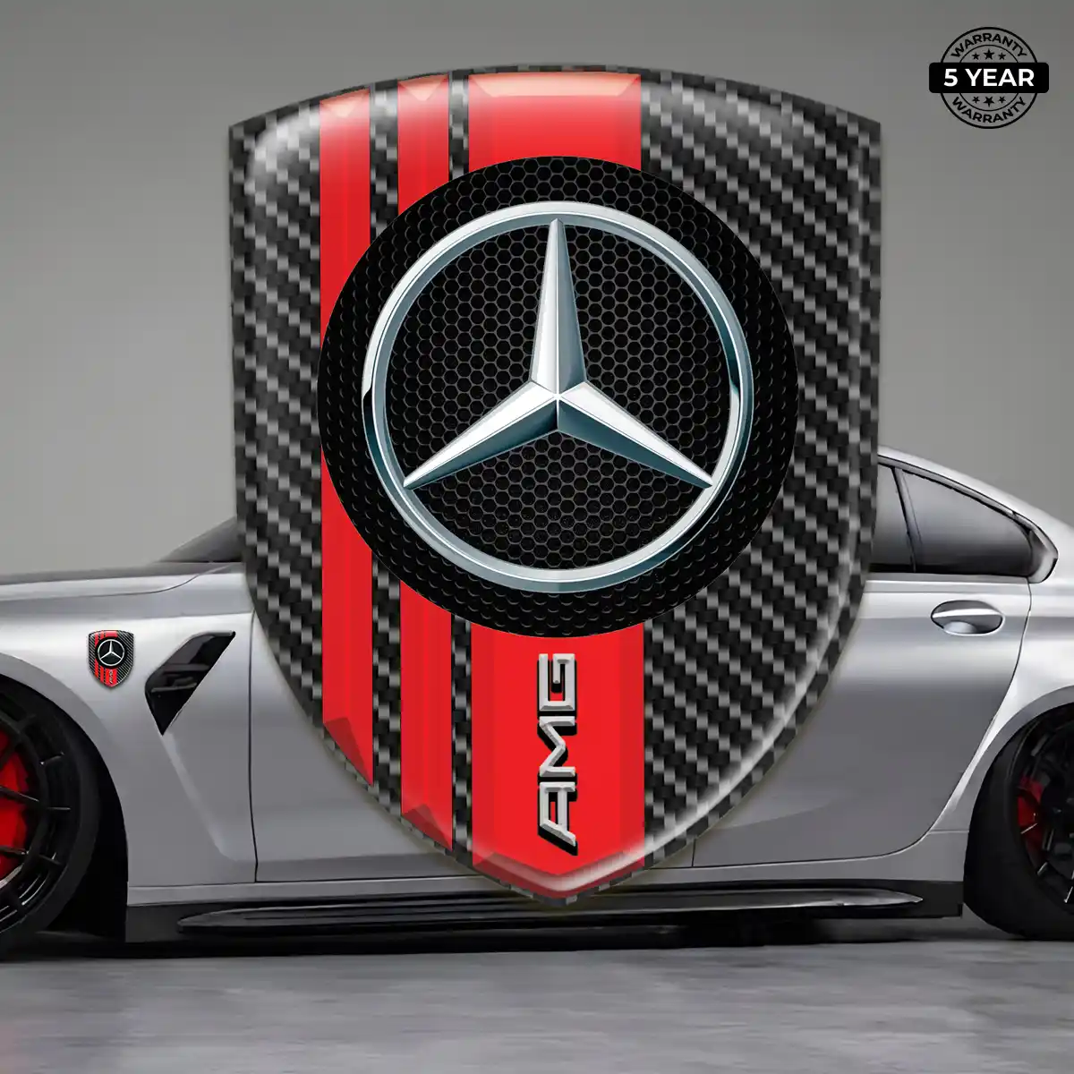 Mercedes 3D Resin Sticker Refined Design