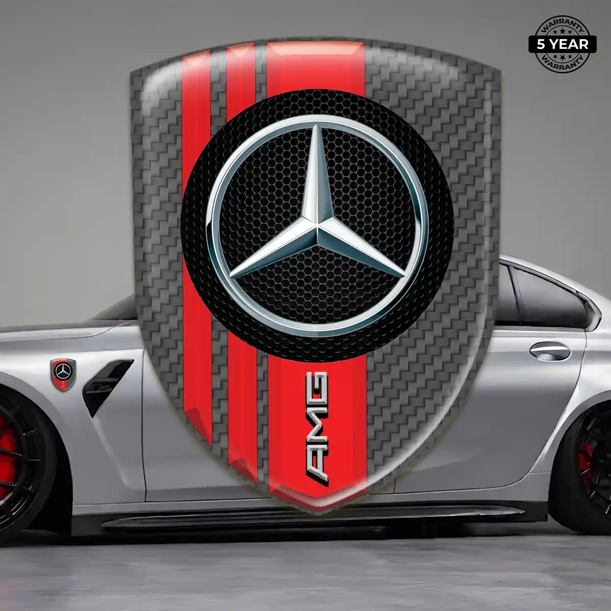 Mercedes 3D Resin Sticker Sleek Style