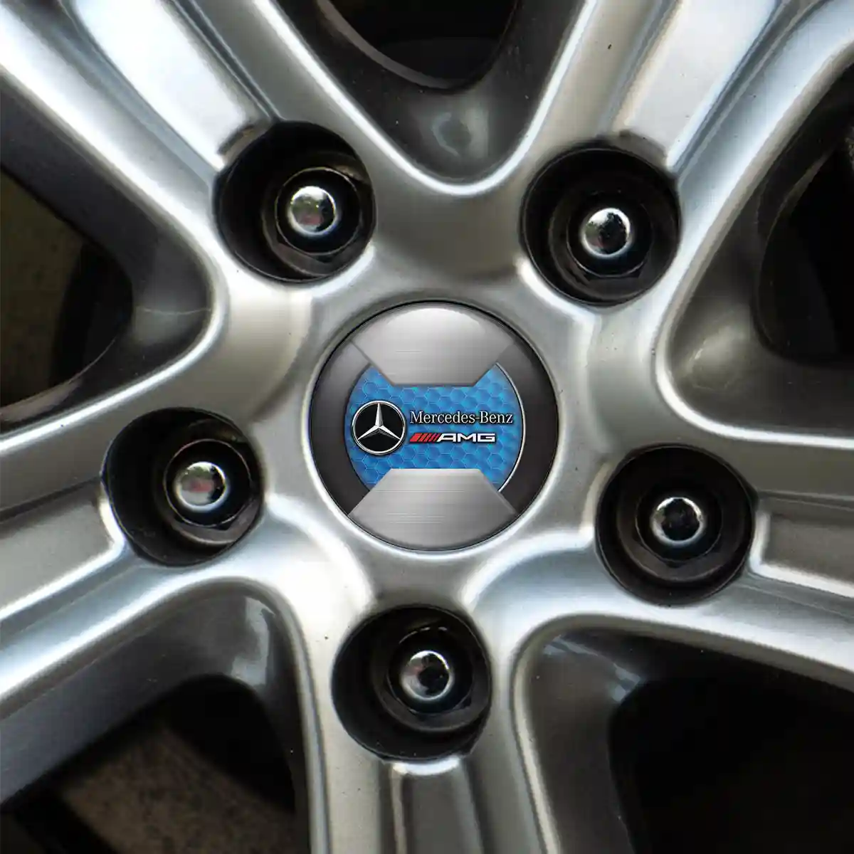 Mercedes AMG Emblem Center Hub Cap Self-Adhesive Luxury Edition