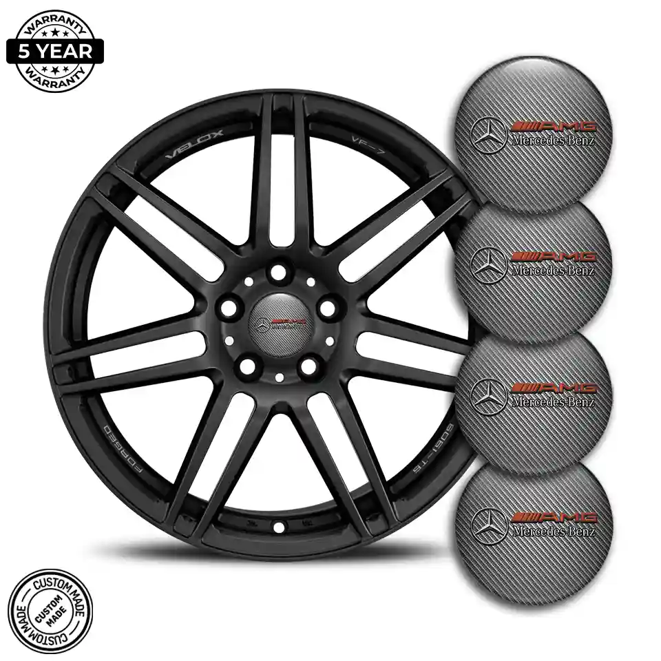 Mercedes AMG Logo Silicone Badge Self-Adhesive Premium Resin