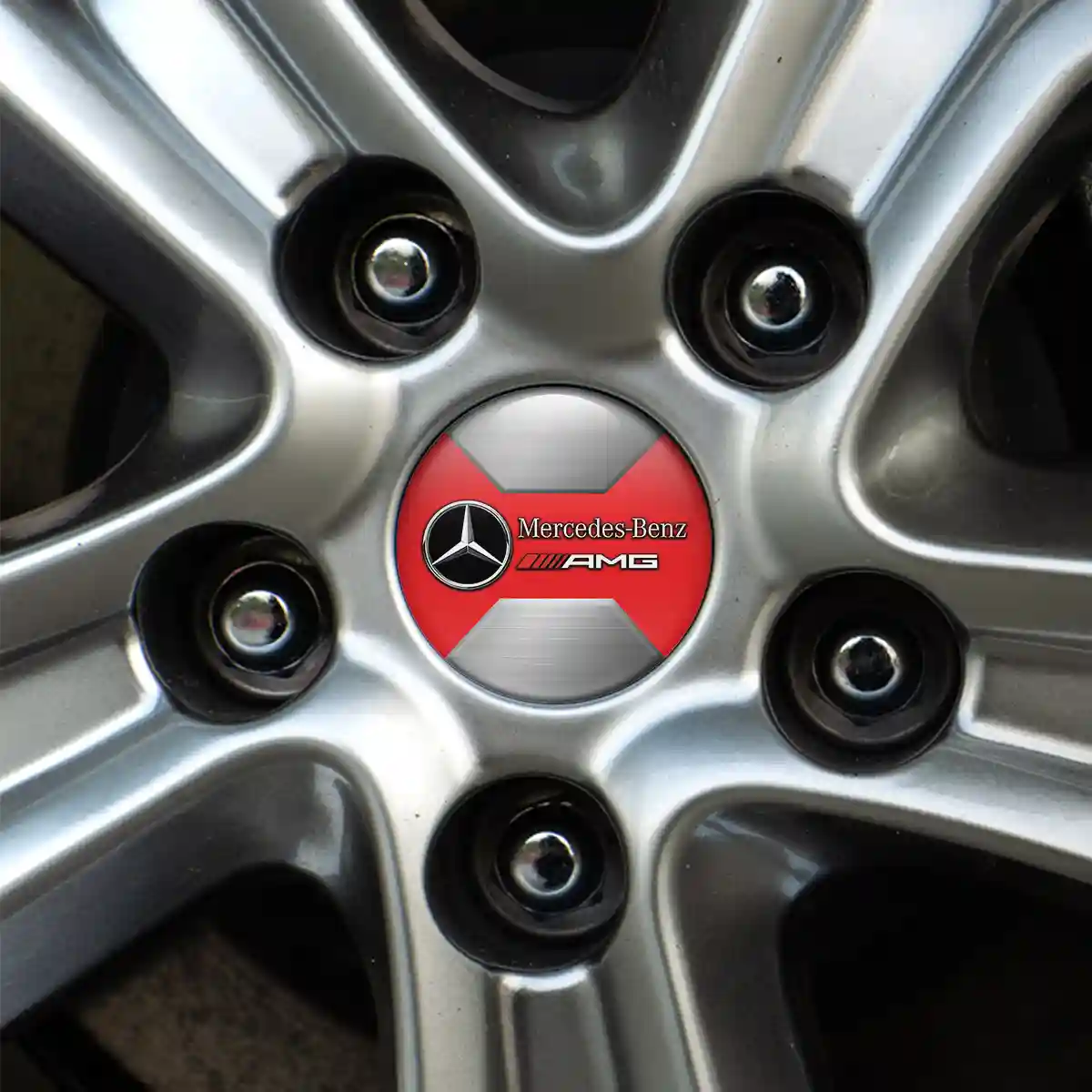 Mercedes AMG Logo Silicone Emblem Self-Adhesive Interior Design
